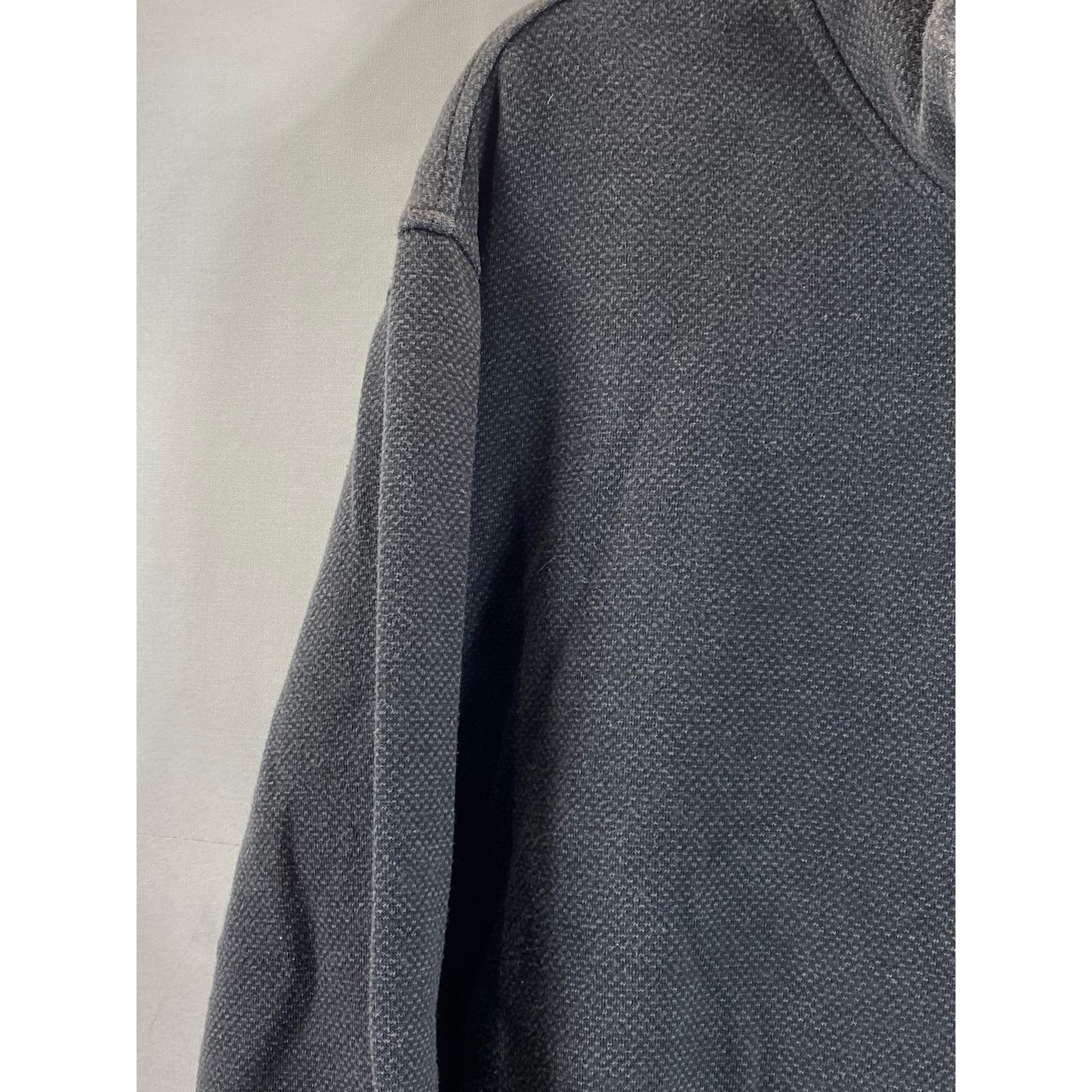 TASSO ELBA Men's Black Birdseye Quarter-Zip Pullover Sweater SZ 2XL