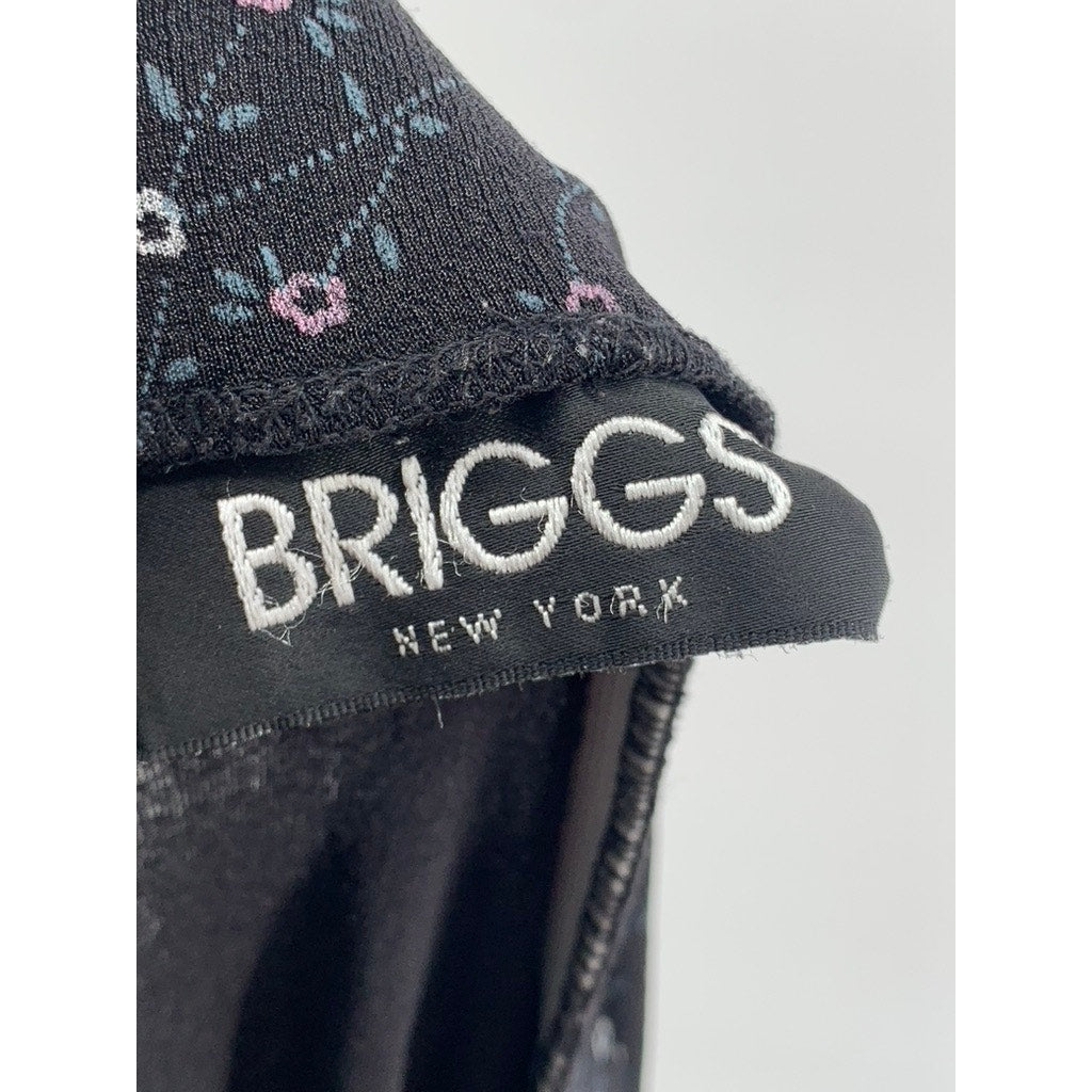 BRIGGS NEW YORK Women's Black Ditsy Floral Maxi Skirt SZ L