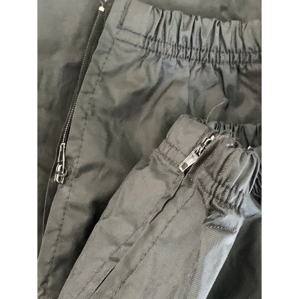 HOLLOWAY Men's Black Zipper Hem Lined Elastic Waist Windbreaker Pants SZ L