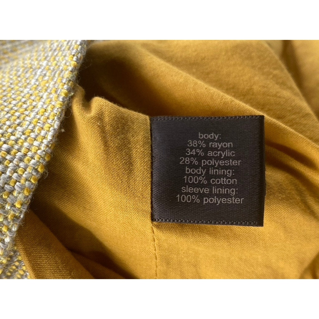 THE LIMITED Women's Yellow Textured Zip-Up Blazer SZ S