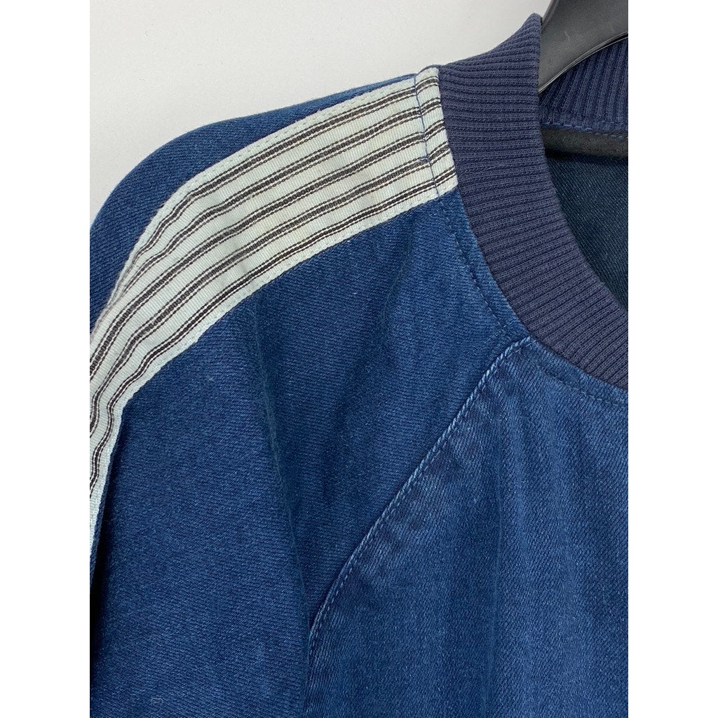 ADRIANO GOLDSCHMIED KIDS Boy's Blue Denim Striped Zip-Up Long Sleeve Jacket SZ M