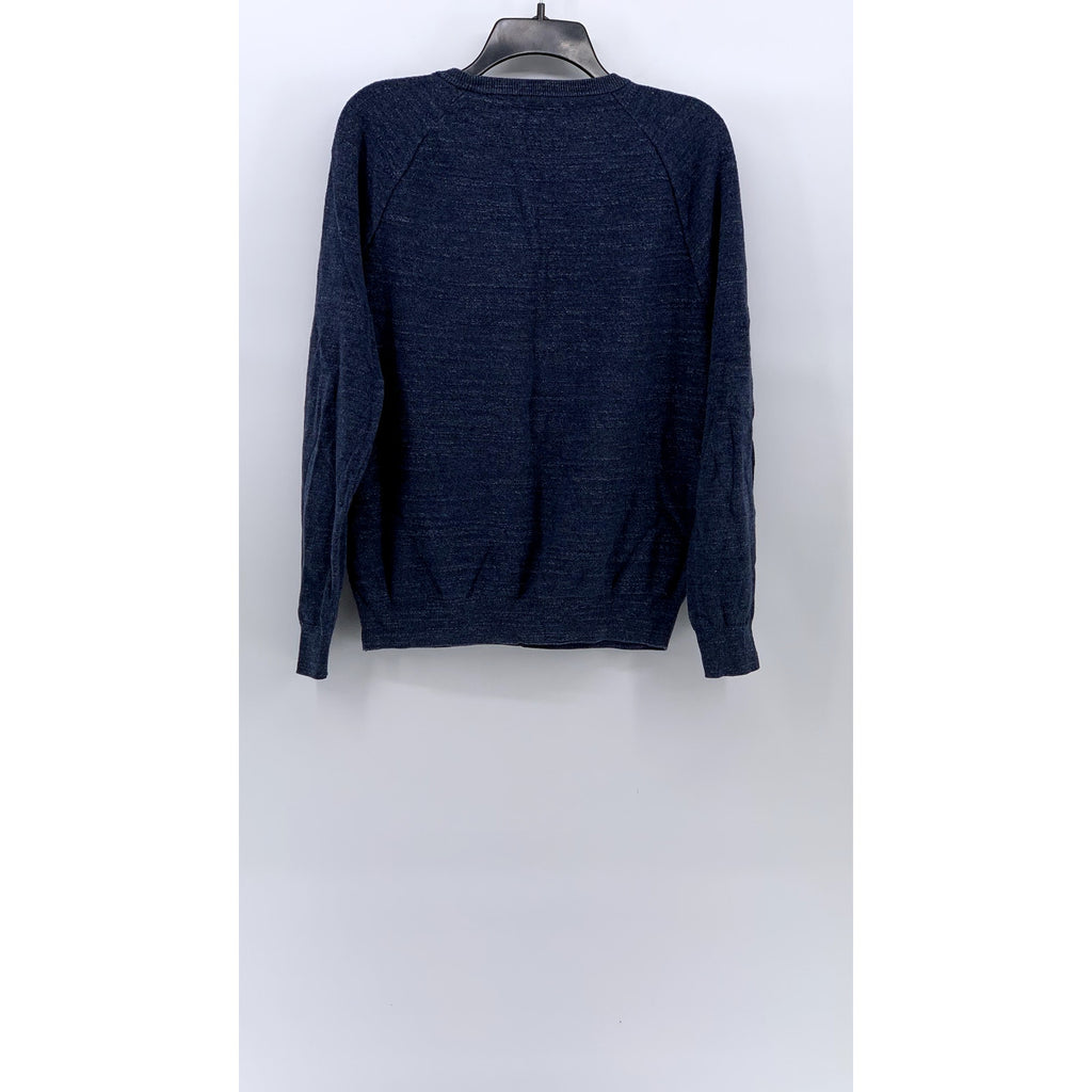 J.CREW Men's Blue Heather Cotton Crewneck Slim-Fit Knit Pullover Sweater SZ M