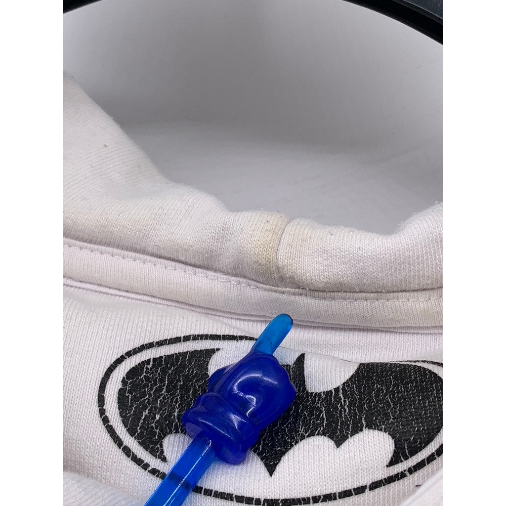 DC COMIC White Batman Graphic Pullover Hoodie SZ L