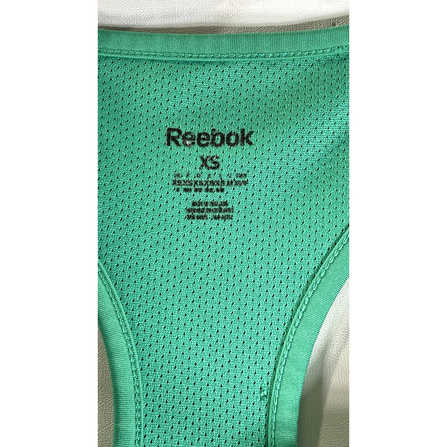 REEBOK Women's Green Breathable Logo Racerback Sports Bra SZ XS