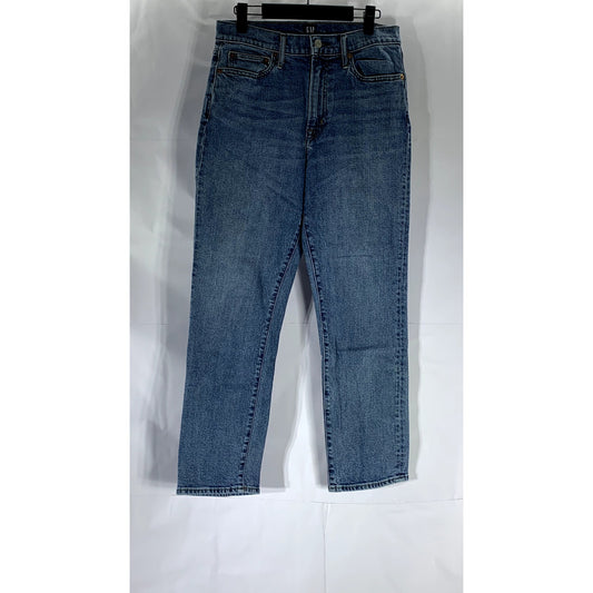 GAP DENIM Women's Medium Indigo High-Rise Straight-Leg Five-Pocket Jean SZ 28