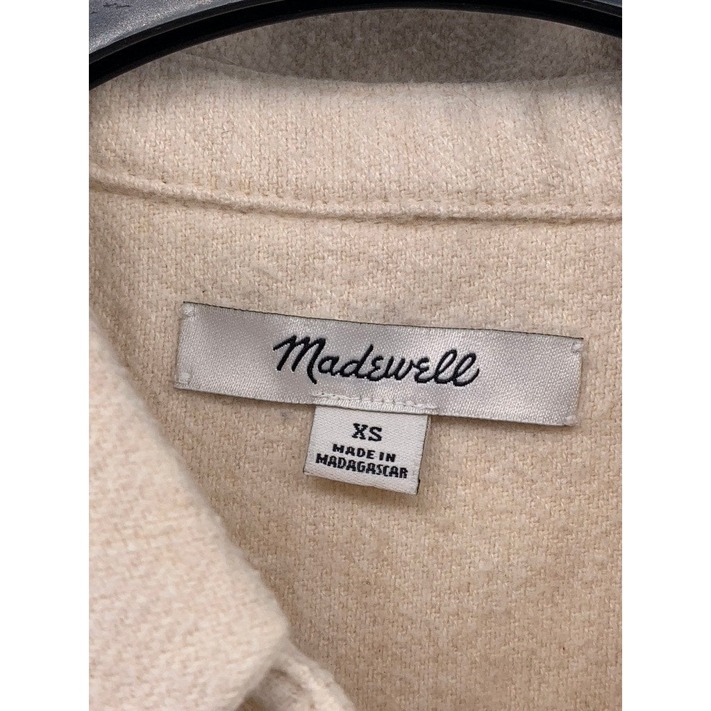 MADEWELL Women's Beige Cotton Button-Up Top SZ XS
