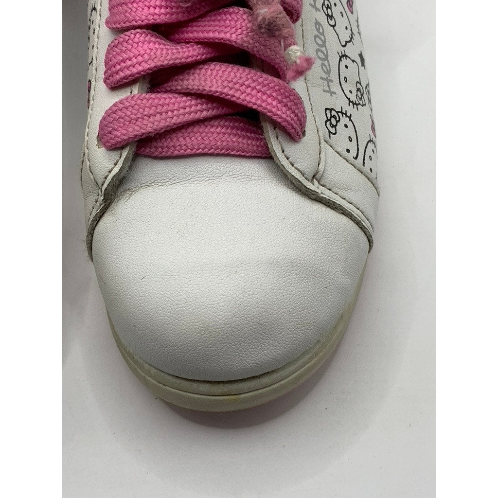 HELLO KITTY Girls' Pink-White Graphic Sneakers SZ 1