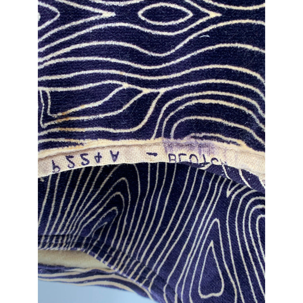 UNBRANDED Dark Blue-Beige Swirl Print Heavyweight Vintage 1918 Blanket