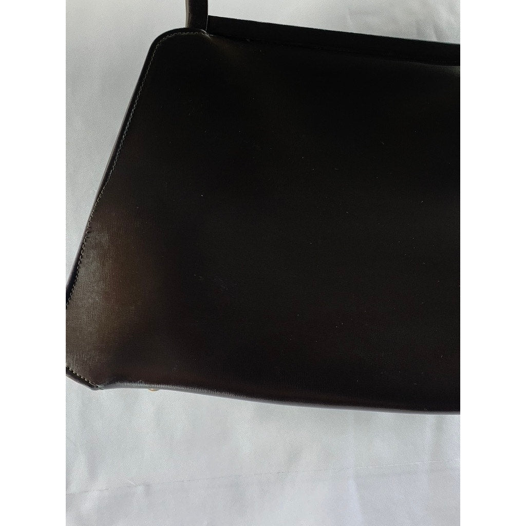 LOU TAYLOR MIAMI Women's Dark Brown Vintage 60's Faux Leather Handbag