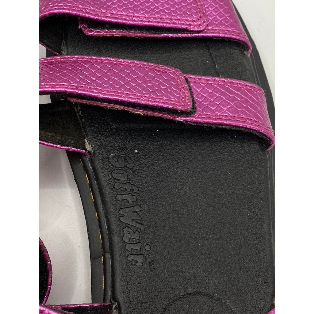 DR. MARTEN’S Women’s Pink Snake Embossed Klaire J Leather Sandals SZ 7