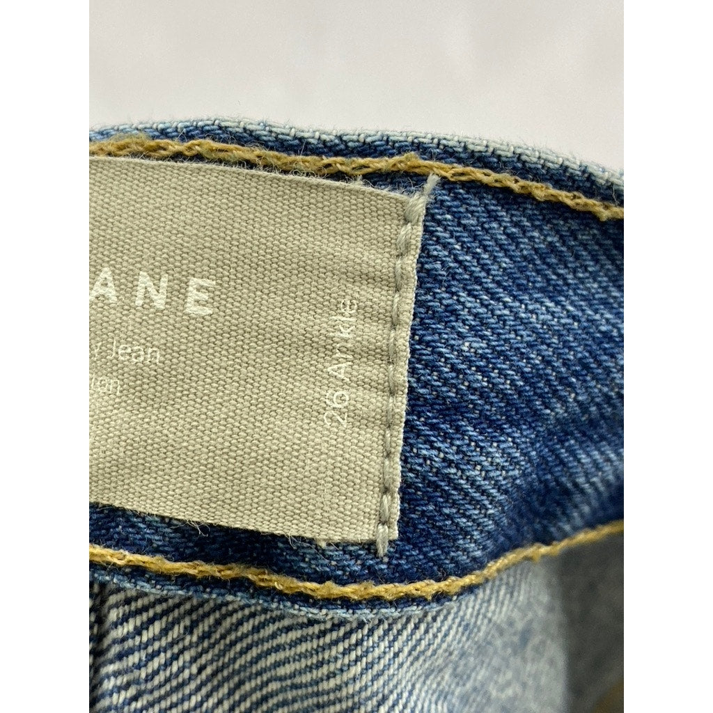 EVERLANE Women's Dark Blue Denim The 90's Cheeky Organic Cotton Ankle Jean SZ 26