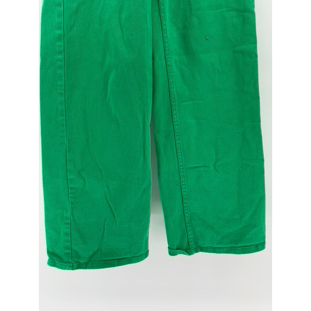 DIVIDED By H&M Women's Dark Green High-Rise Denim Wide-Leg Pants SZ 2