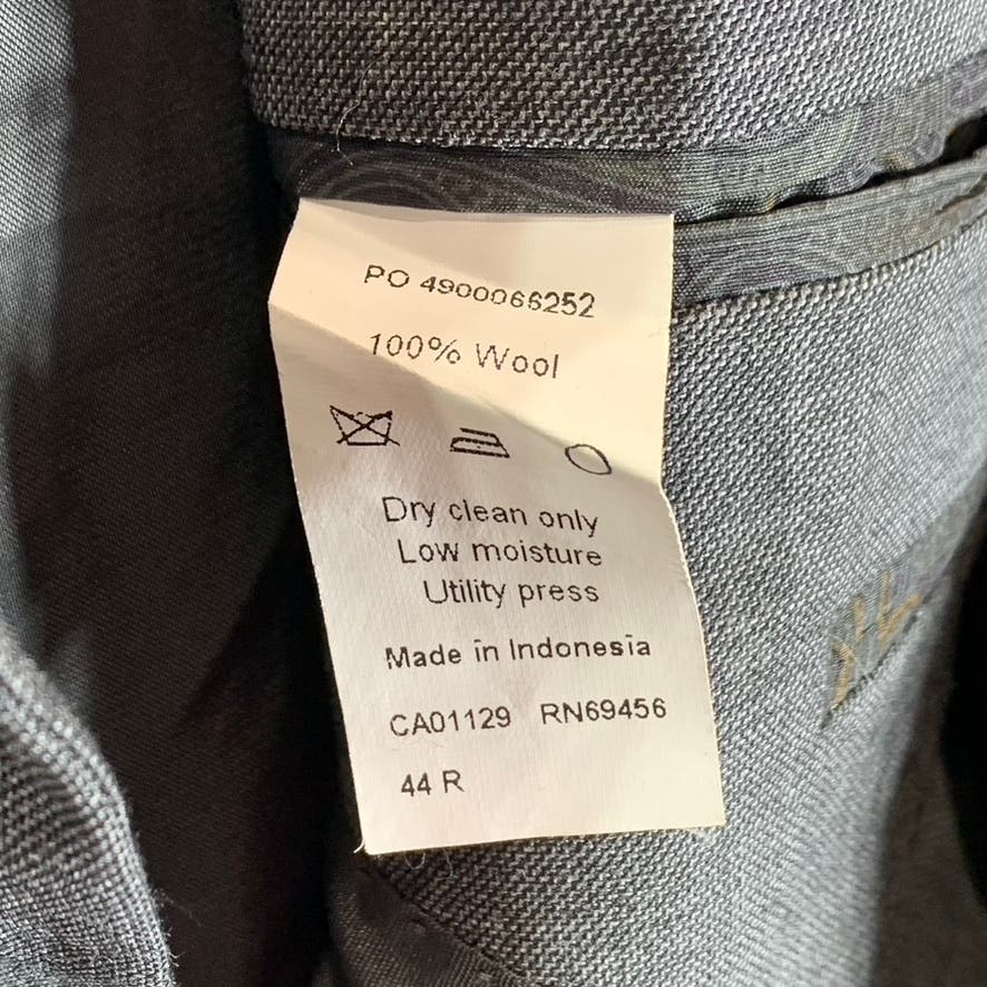 LAUREN RALPH LAUREN Men's Charcoal Sharkskin Wool Two-Button Suit Jacket SZ 44R