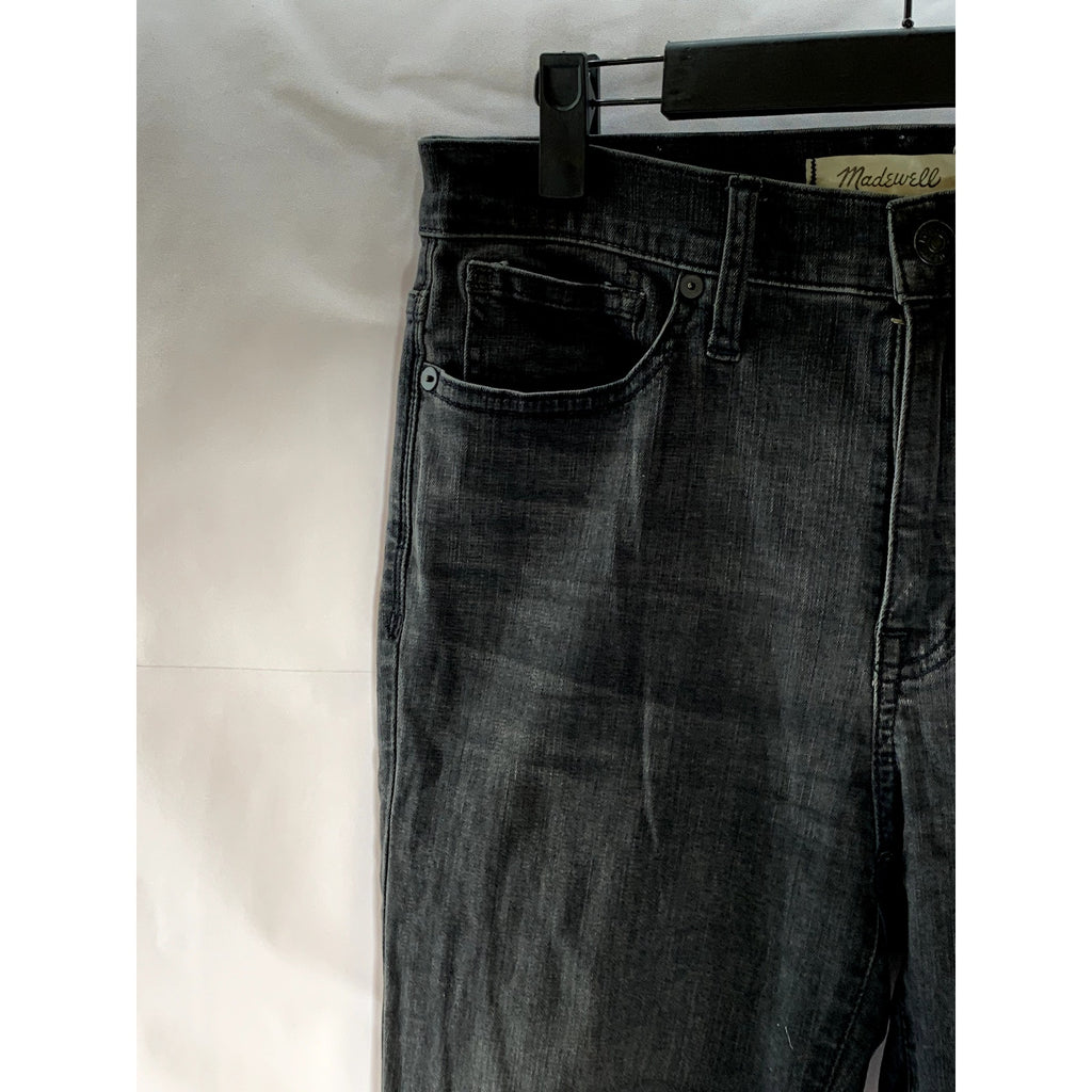 MADEWELL Women's Black 9" Mid-Rise Skinny Frayed Hem Denim Five-Pocket Jean SZ28