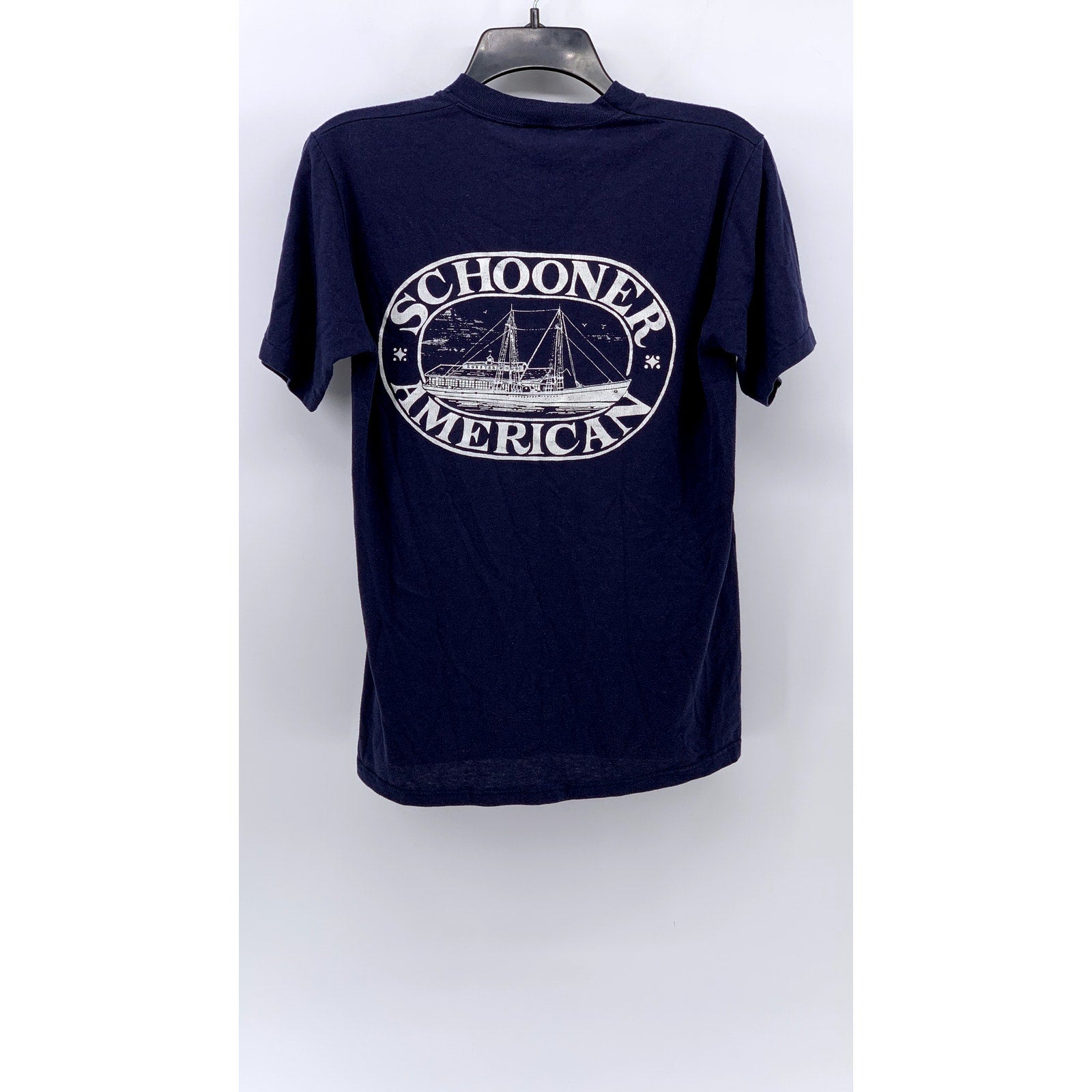 JERZEES Men's Vintage Navy Crewneck Short Sleeve Graphic T-Shirt SZ M