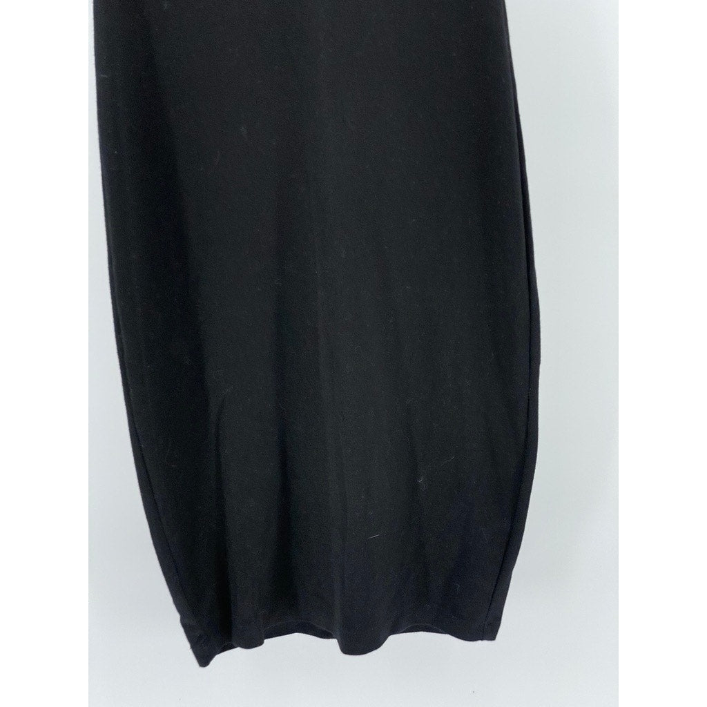 ZARA Women's Black Mock-Neck Sleeveless Bodycon Midi Dress SZ S