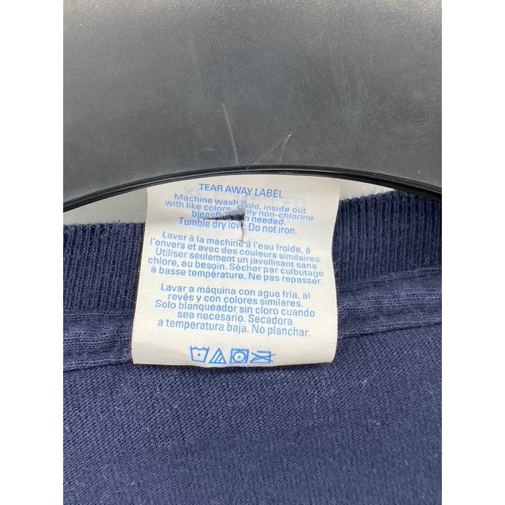 PORT & COMPANY Men’s Navy Blue Crewneck Long Sleeve Essential T-Shirt SZ XL