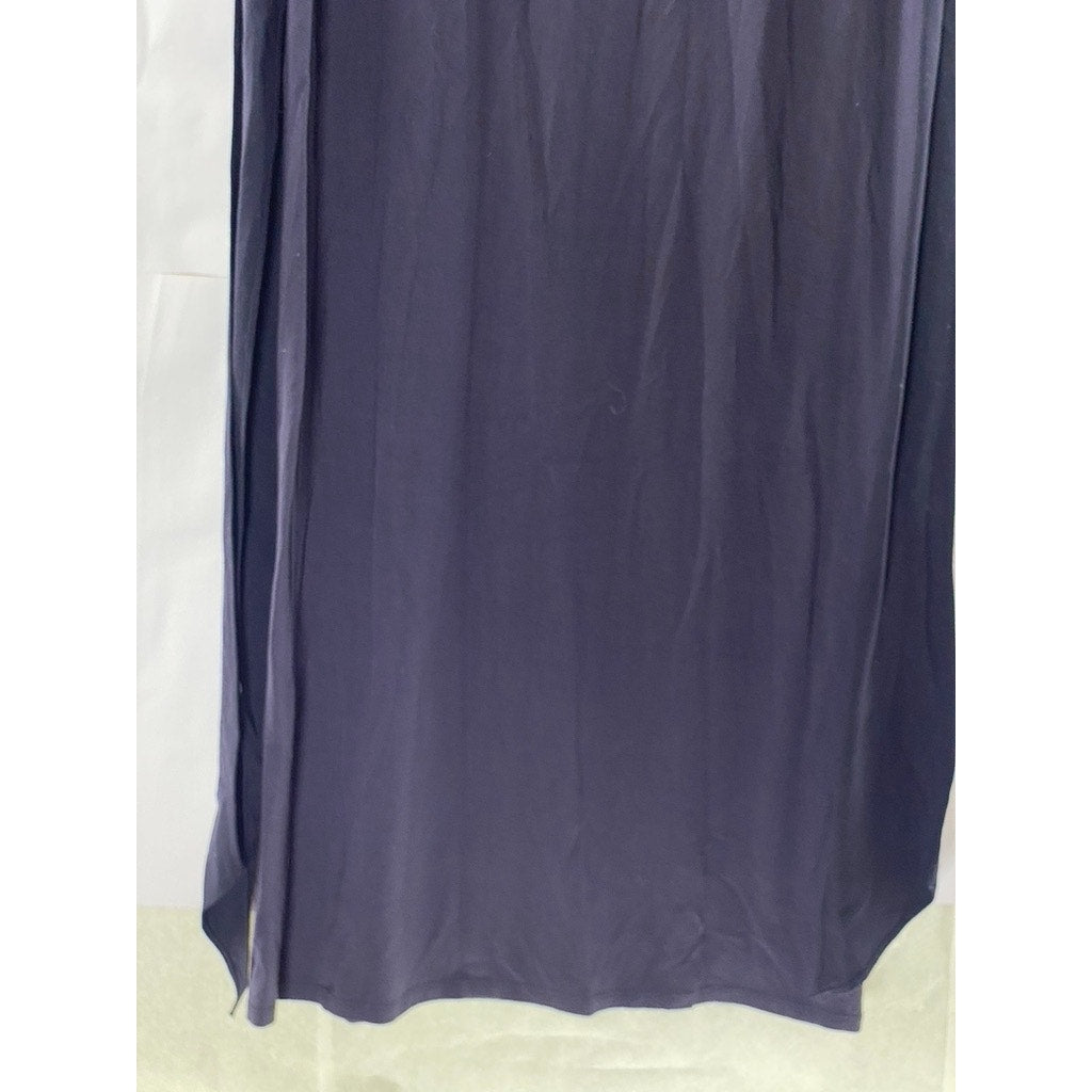 PASHMINA Women's Navy Blue Crewneck Layered Long Sleeve Maxi Dress SZ M