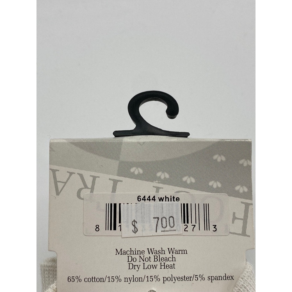FOOT TRAFFIC Women's White-Black Music Note Print Crew Socks SZ 4-10