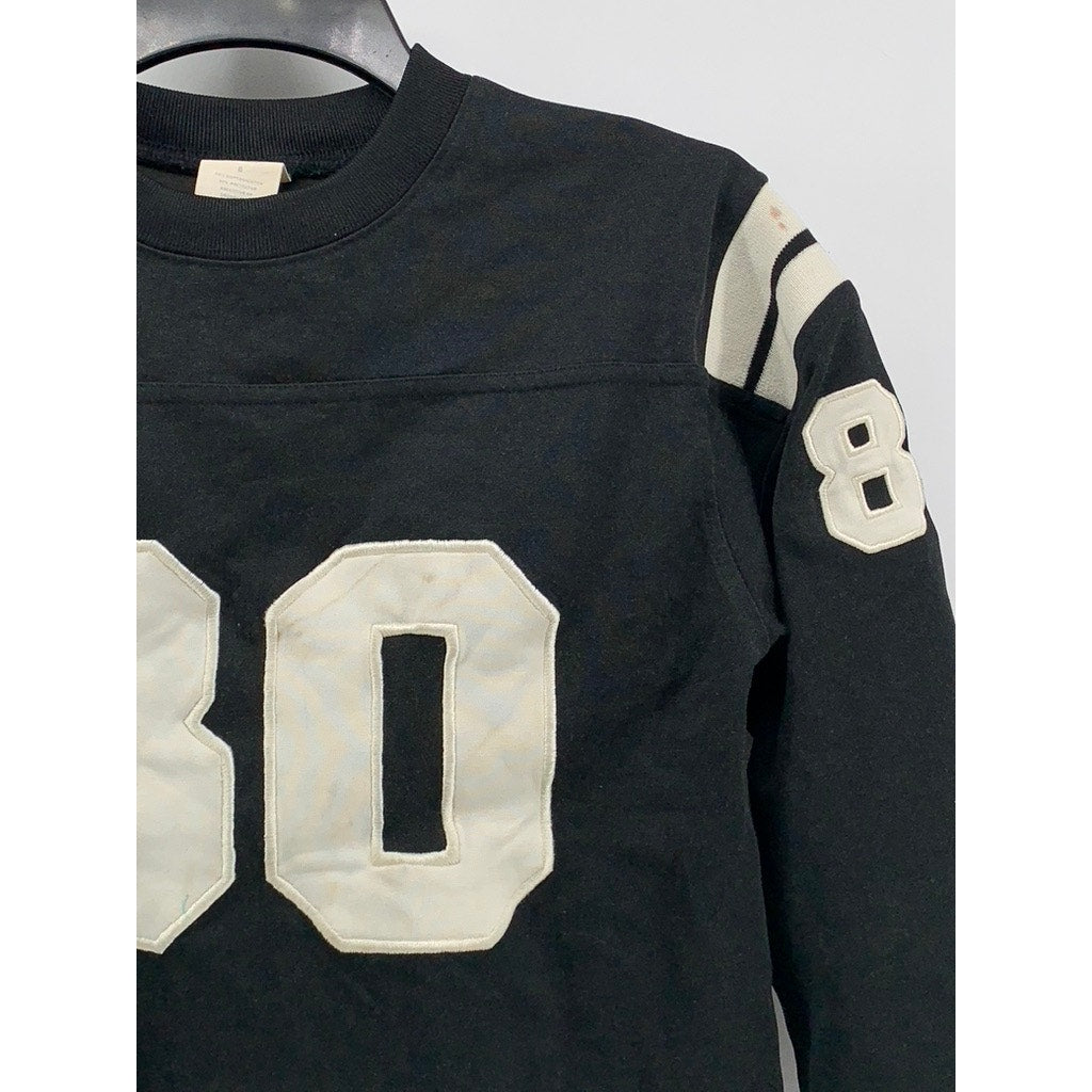 OLD NAVY Women's Black-White 80 Short Sleeve Cropped Jersey SZ 8