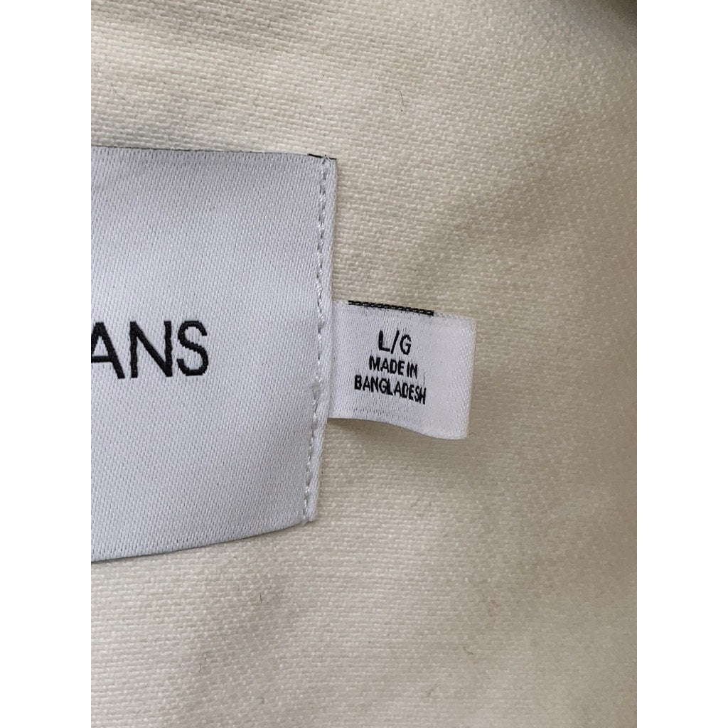 CALVIN KLEIN JEANS Men's White Denim  Button-Up Long Sleeve Trucker Jacket SZ L