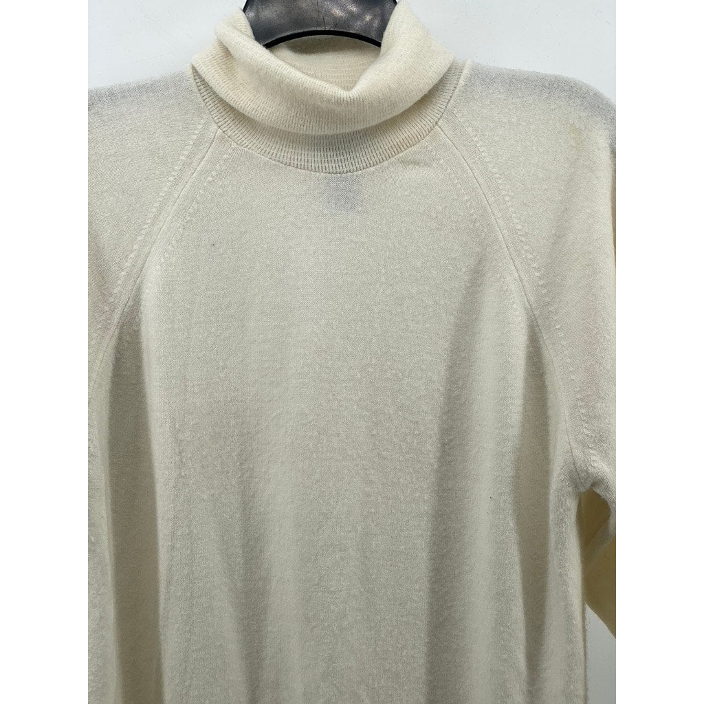 DESIGNERS ORIGINALS Women's Cream Luxelon Turtleneck Long Sleeve Sweater SZ M