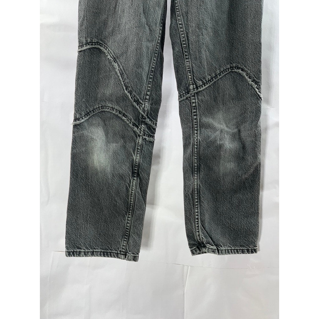 RACHEL COMEY Women's Washed Black Distressed High-Rise Denim Cropped Jeans SZ 0