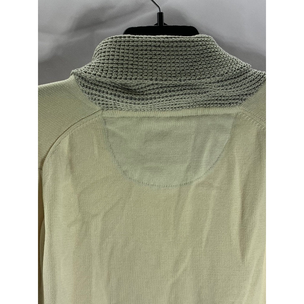 WEATHERPROOF VINTAGE Men's Tan/Gray Cowl-Neck Knit Pullover Sweater SZ L