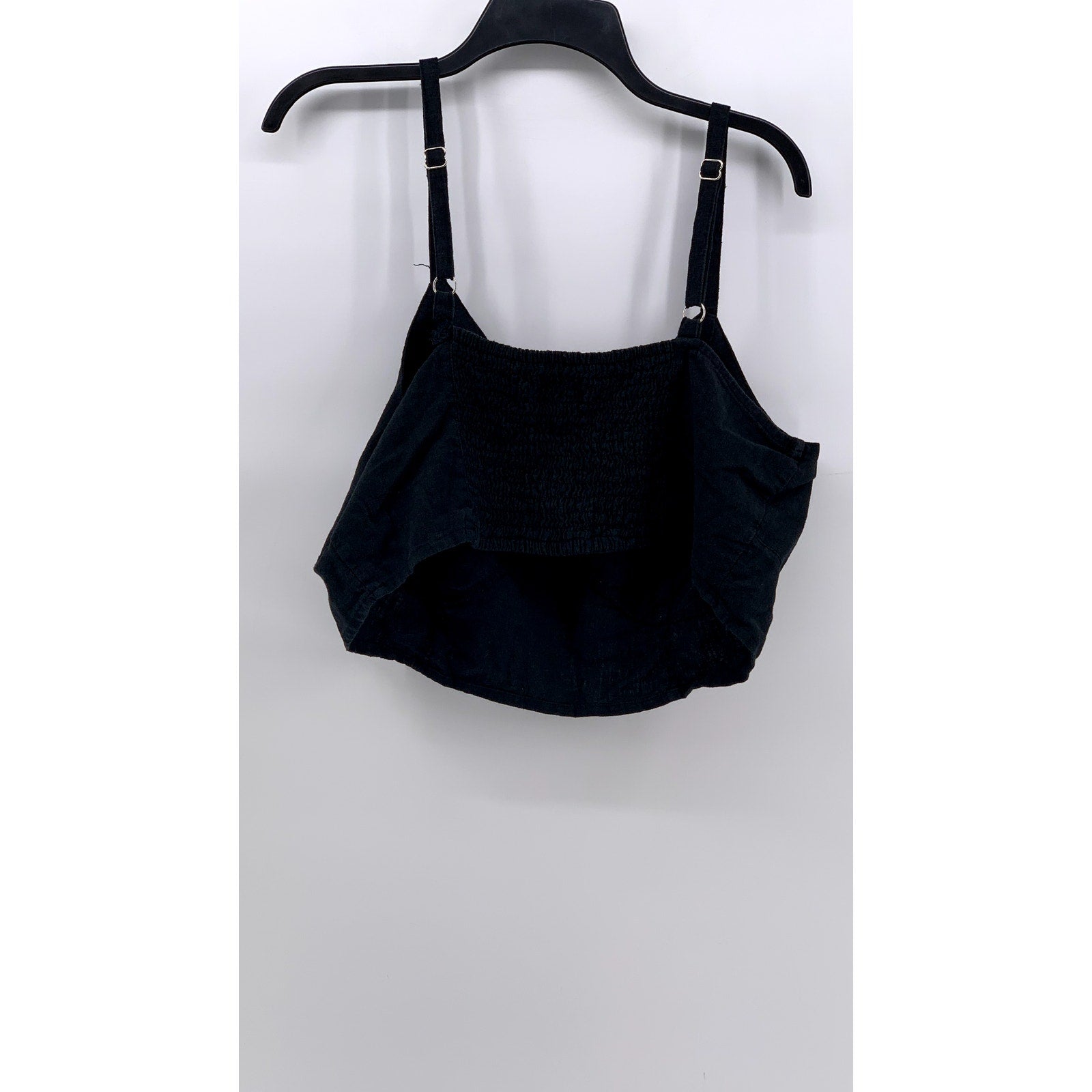 UNIVERSAL THREAD Women's Black Smocked V-Neck Crop Top SZ 2XL