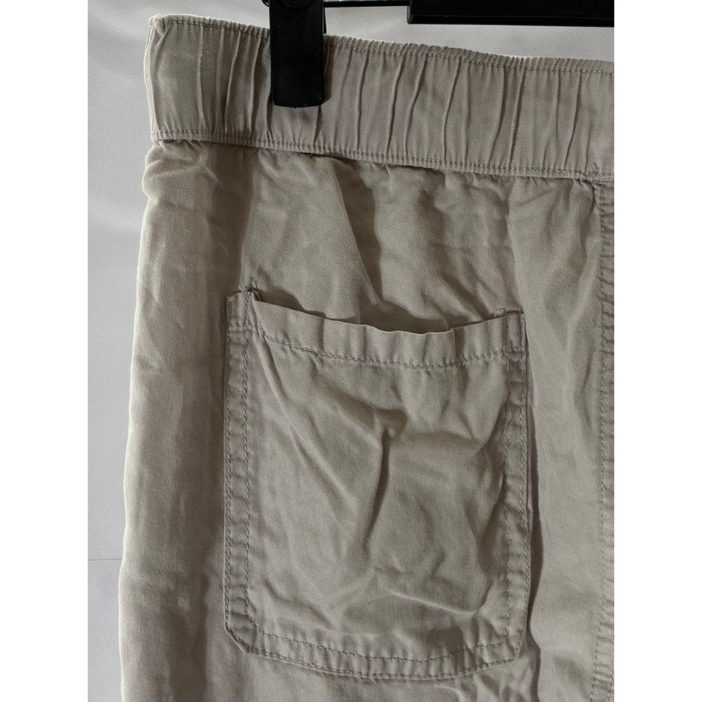 BE COOL Women's Light Gray Lightweight Drawstring The Lara Ankle Pant SZ M