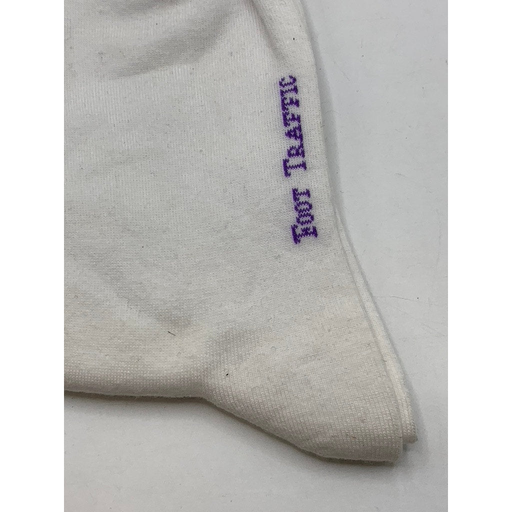 FOOT TRAFFIC Women's White Multi Sail Print Crew Socks SZ 4-10