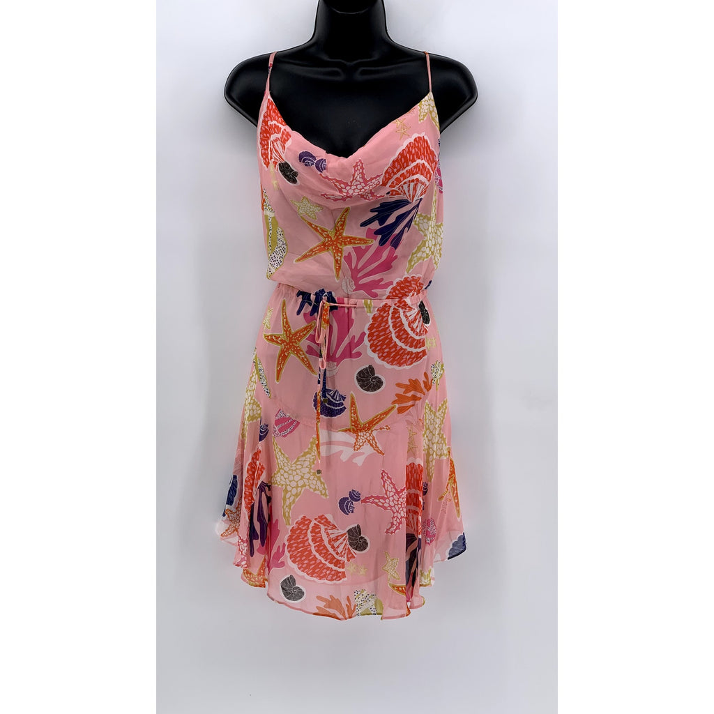 MILLY Women's Pink Eva Seashell Print Mini Dress SZ 8
