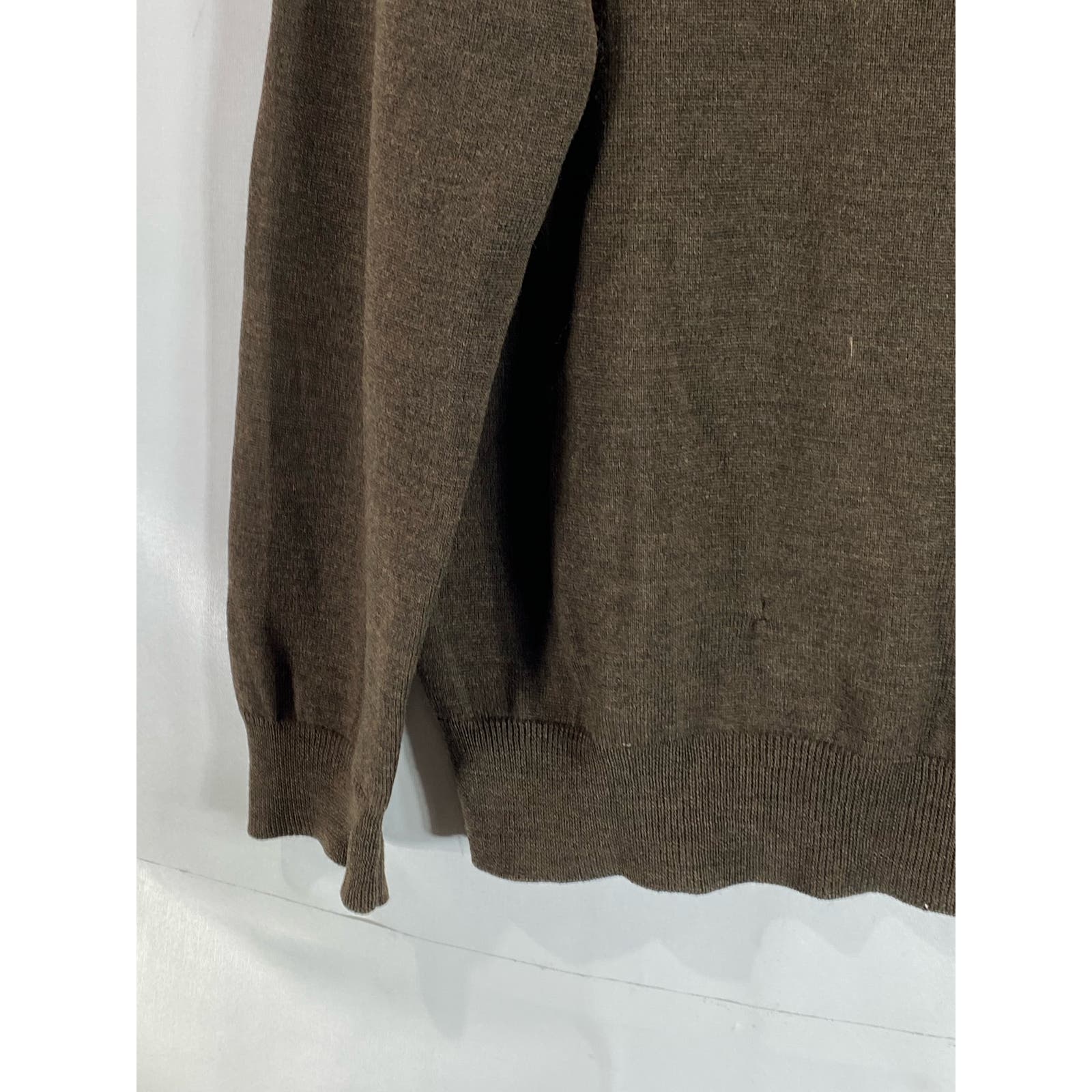 ITALIAN MERINO BY J. CREW Men's Brown V-Neck Pullover Sweater SZ M