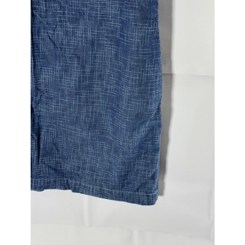 DKNY CLASSIC Women's Blue Printed Side-Zip Scoop-Neck Mini Tank Dress SZ 8