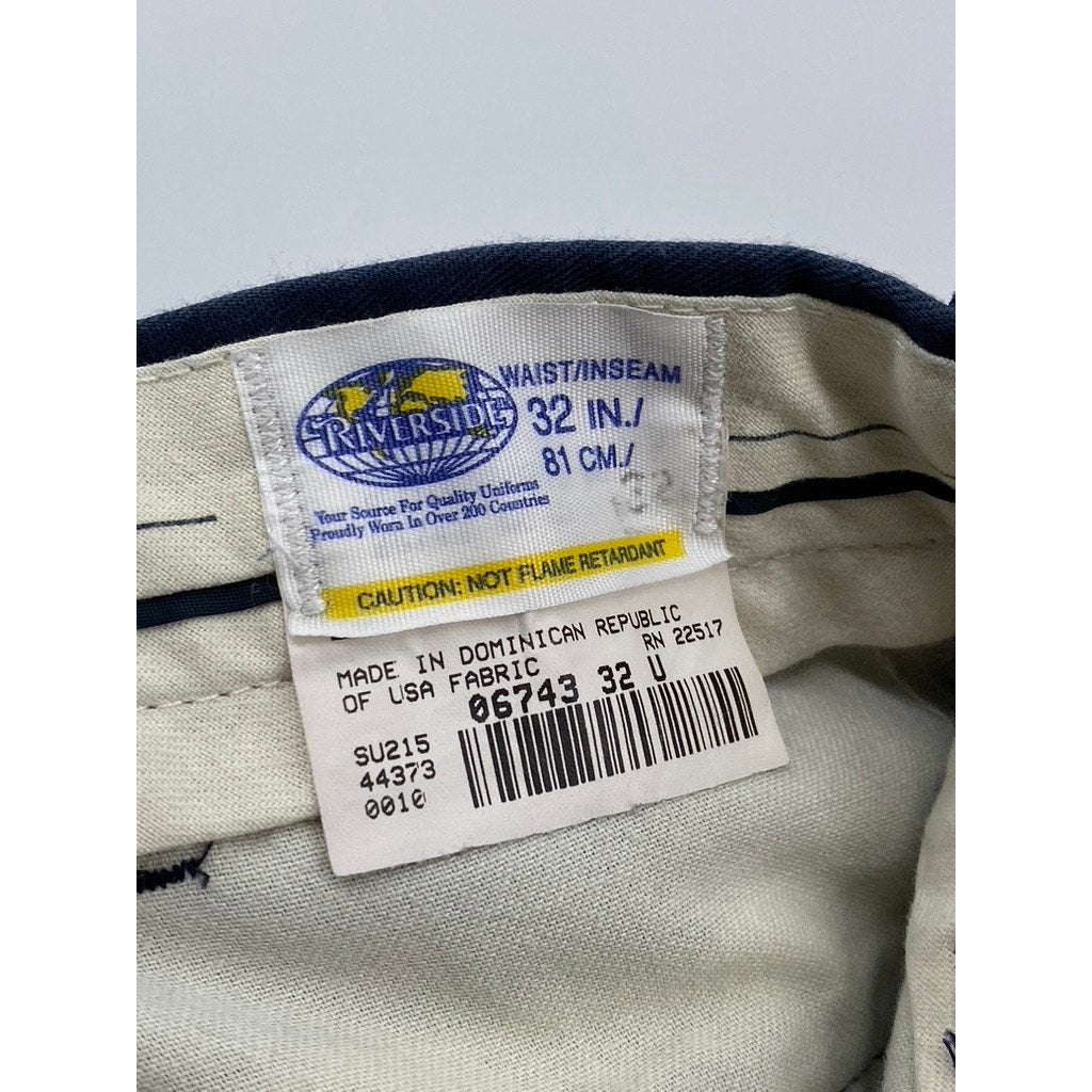 RIVERSIDE Men's Navy Blue Solid Budweiser Straight-Leg Work Chino Pant SZ 32