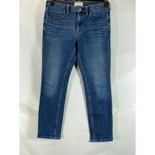 EVERLANE Men's Dark Blue Faded Denim Slim-Fit Five-Pocket Jeans SZ 33X30