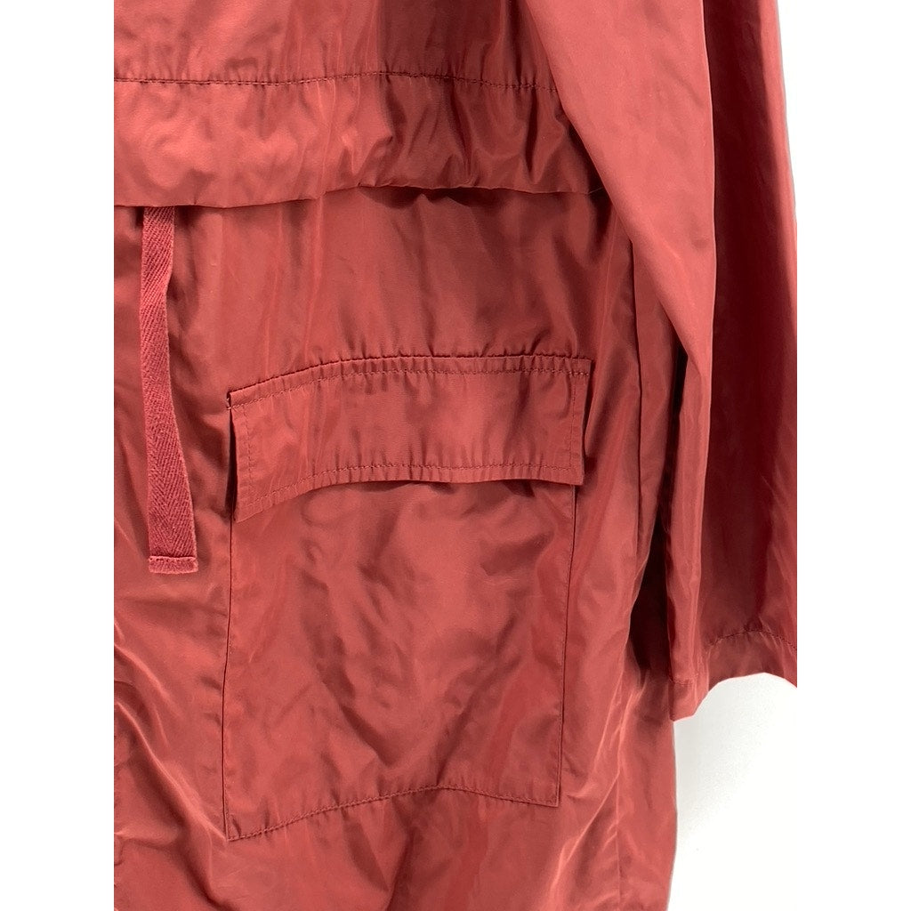 FOREVER 21 Women’s Red Full-Up Drawstring Hem Hooded Jacket SZ S