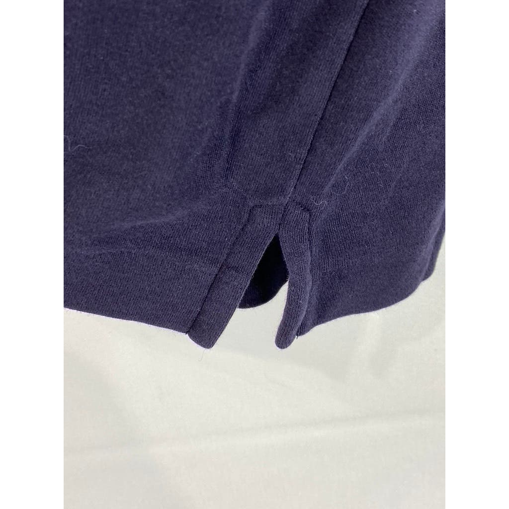 LANDS' END Men's Tall Navy Supima Cotton Short Sleeve Polo Shirt SZ L/T