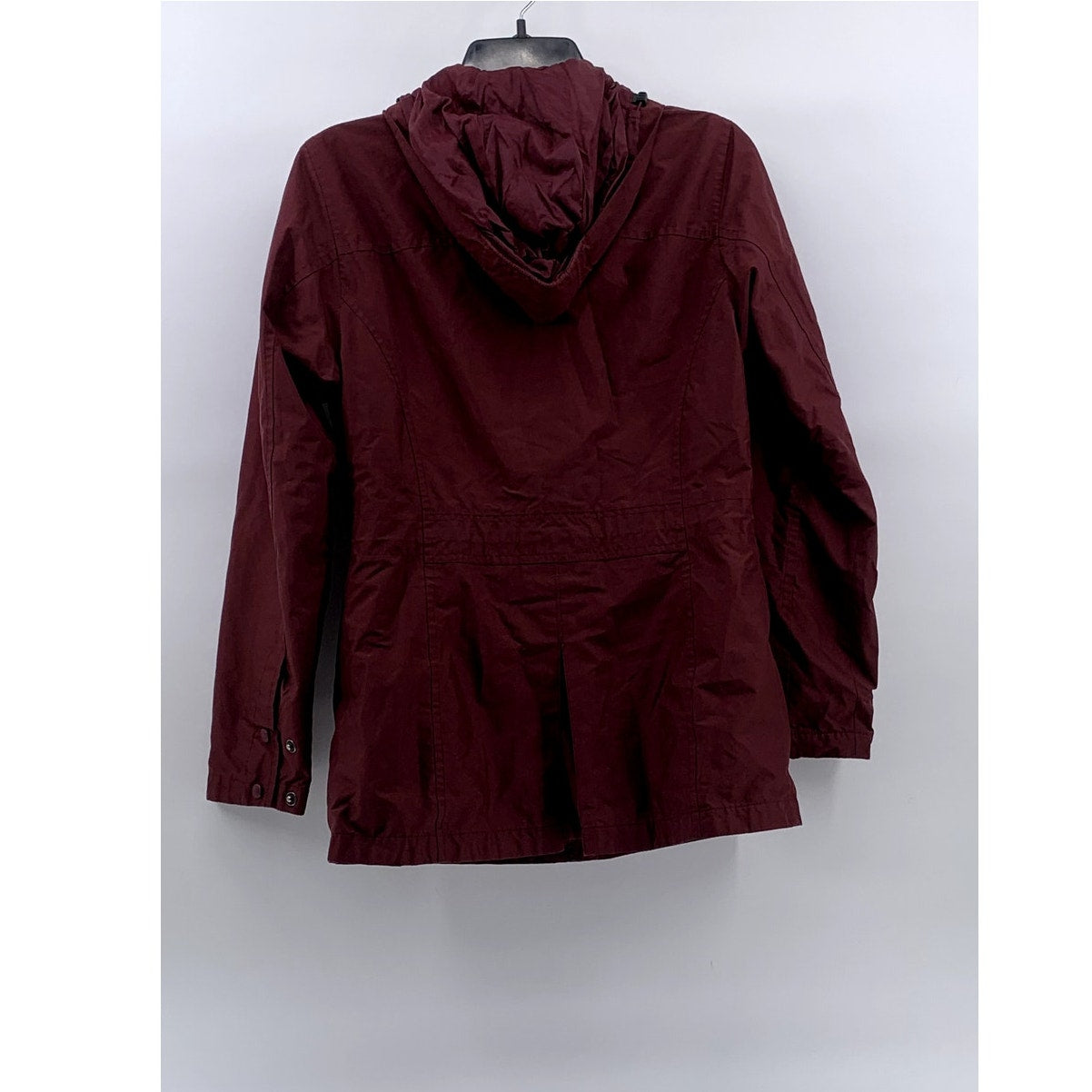L.L. BEAN Women's Burgundy Regular-Fit Snap-Button Zip-Up Hooded Coat SZ XS