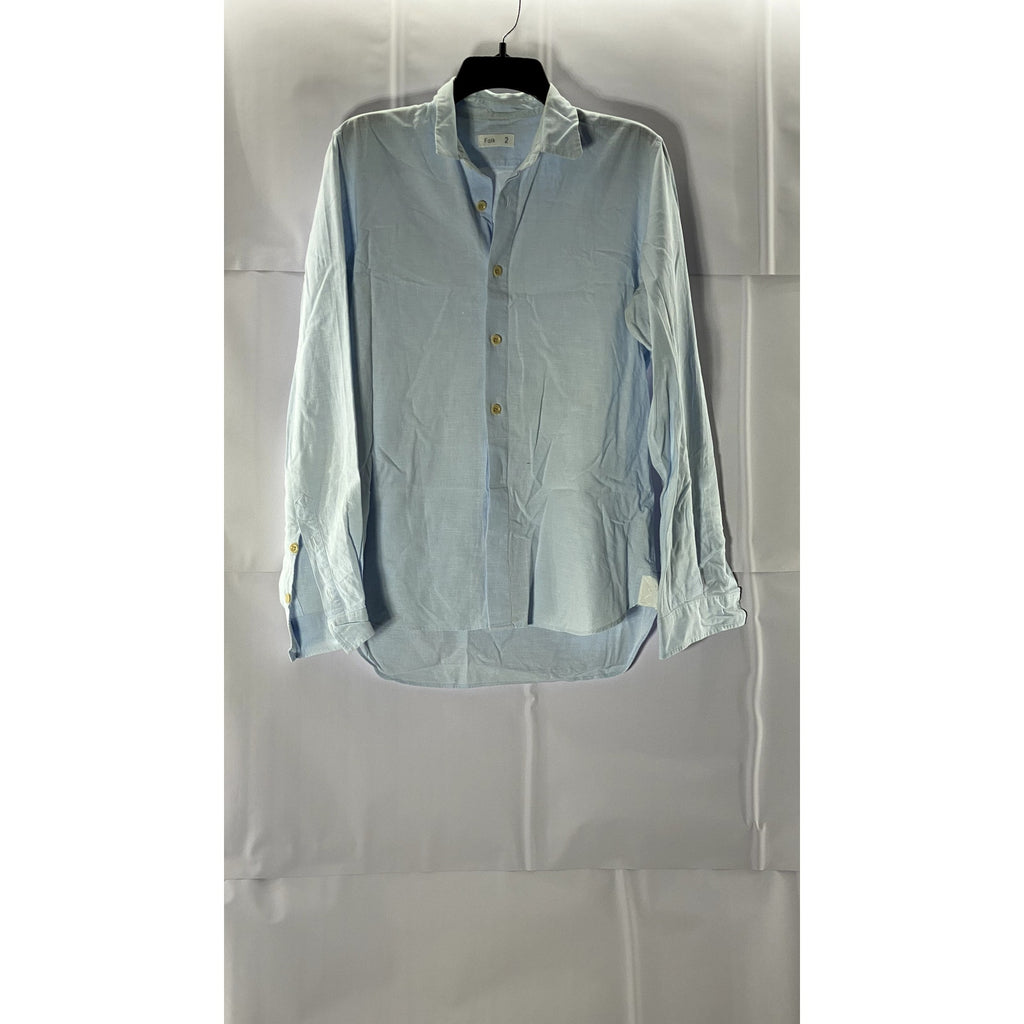 FOLK Men's Light Blue Linen Button-Up Long Sleeve Shirt SZ 2(S)
