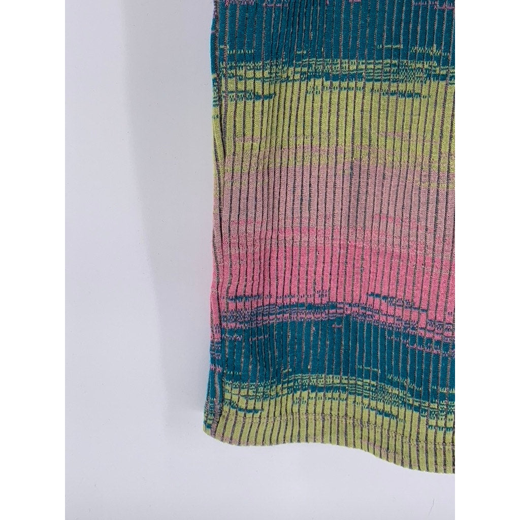 DAILY PRACTICE Women's Mulitcolor Striped Rib Cutout Bodycon Dress SZ 2XS