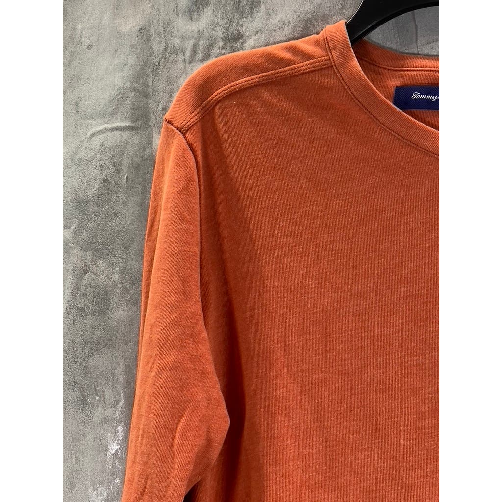 TOMMY BAHAMA Men's Orange V-Neck Long Sleeve Pullover T-Shirt SZ M