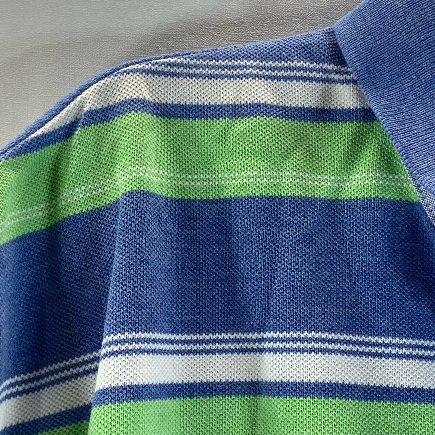 BROOKS BROTHERS Men's Green/Blue Striped Original-Fit Performance Polo Shirt SZL