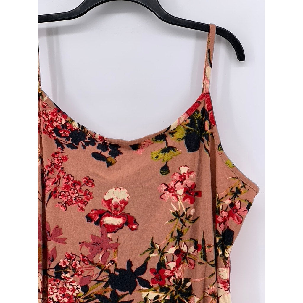 ROGUE COLLECTION Women's Plus Salmon Pink Floral Mini Dress SZ 3X