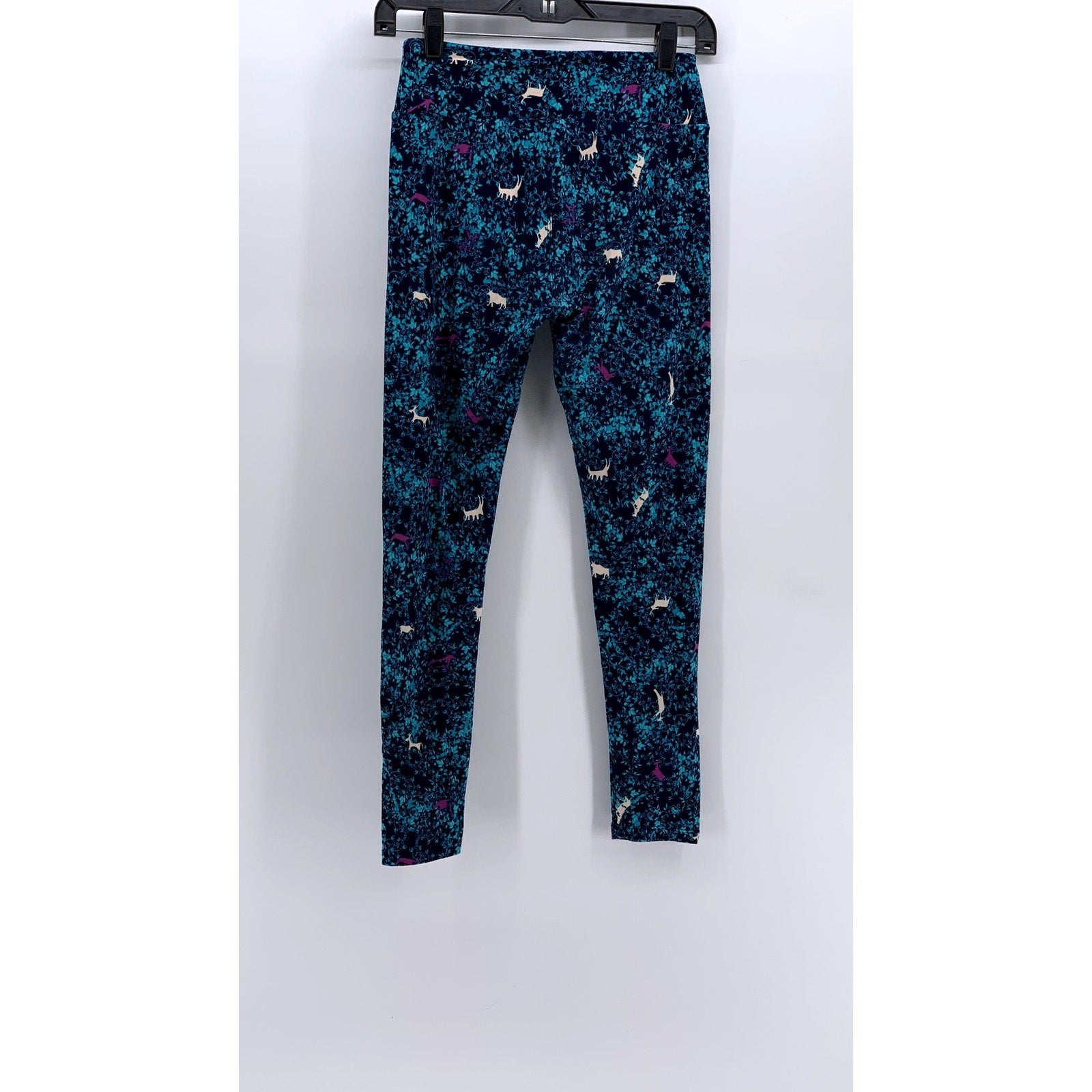 LULAROE Women's Blue Printed Leggings SZ OS