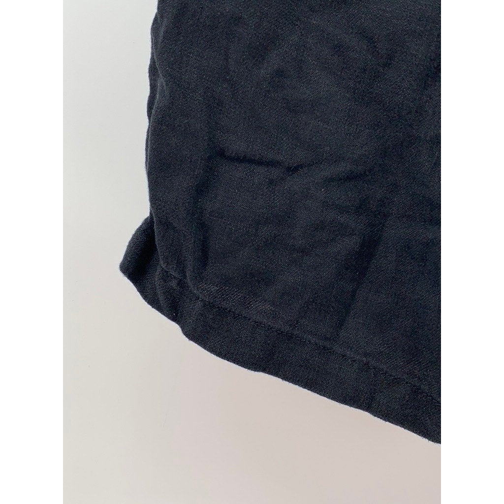 H&M Men's Black Linen Regular Fit Shorts SZ S