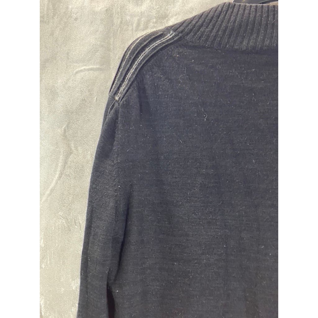 A|X ARMANI EXCHANGE Men's Black Striped V-Neck Pullover Sweater SZ XL