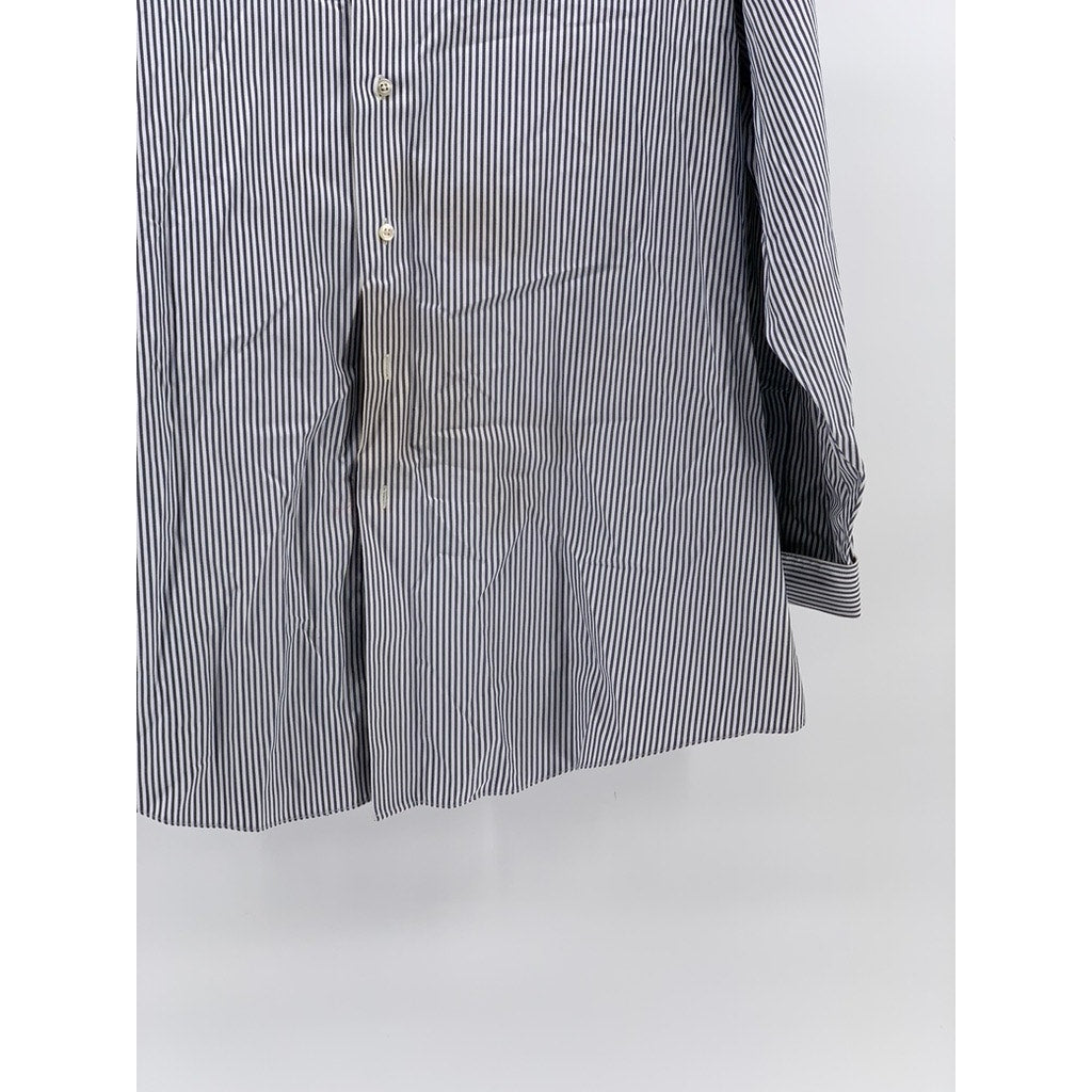 BROOKS BROTHERS Men's Blue-White Striped Button-up Long Sleeve Shirt SZ 17.5-34