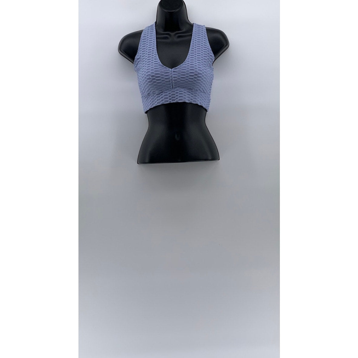 FOREVER 21 Women’s Blue Honeycomb Textured V-Neck Cross Back Bralette SZ S