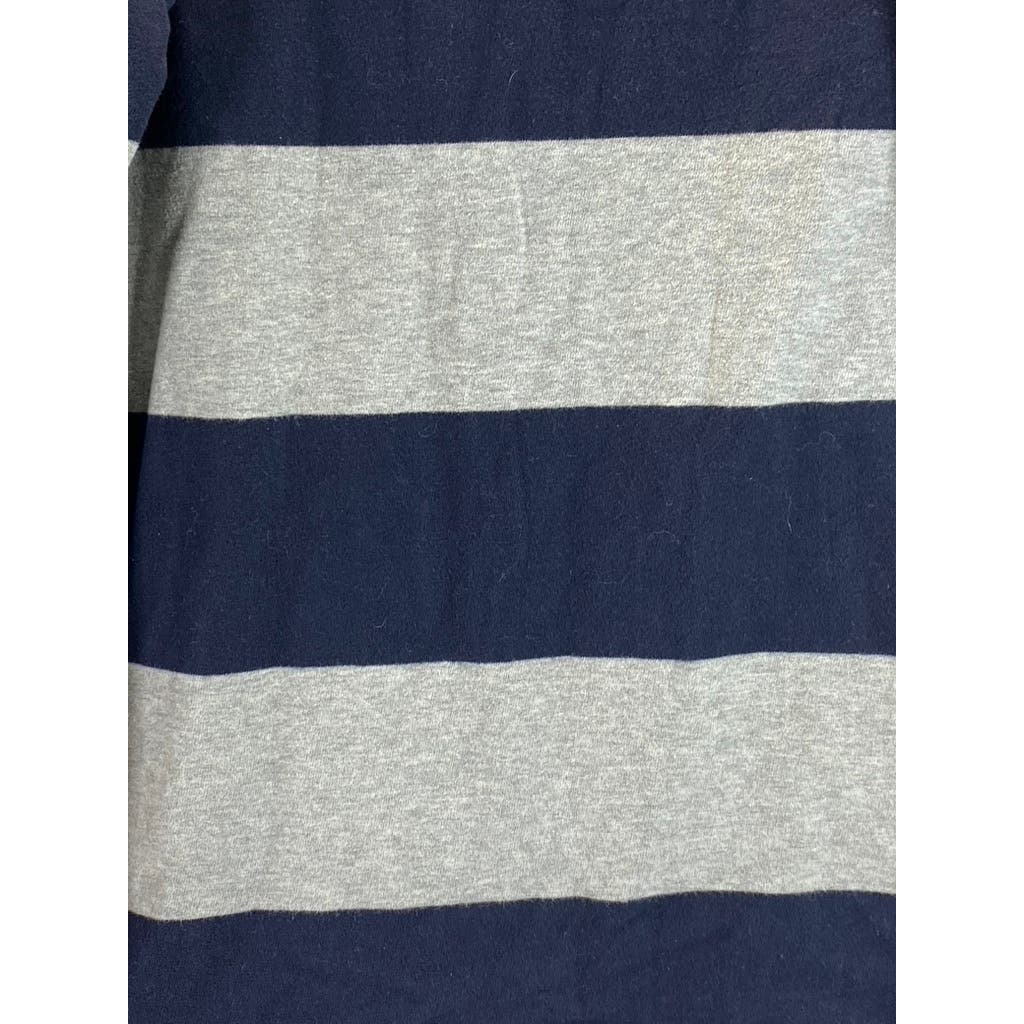 ABERCROMBIE & FITCH Men's Navy/Grey Crewneck Pullover Muscle Sweater SZ L